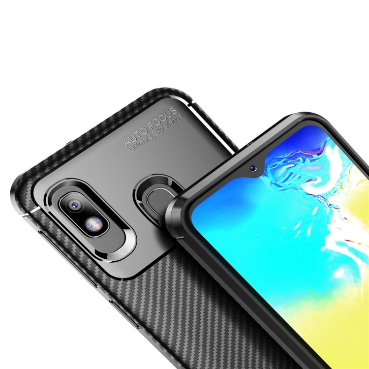 Beetle Series Carbon Fiber Texture Shockproof TPU Case for Galaxy A10e