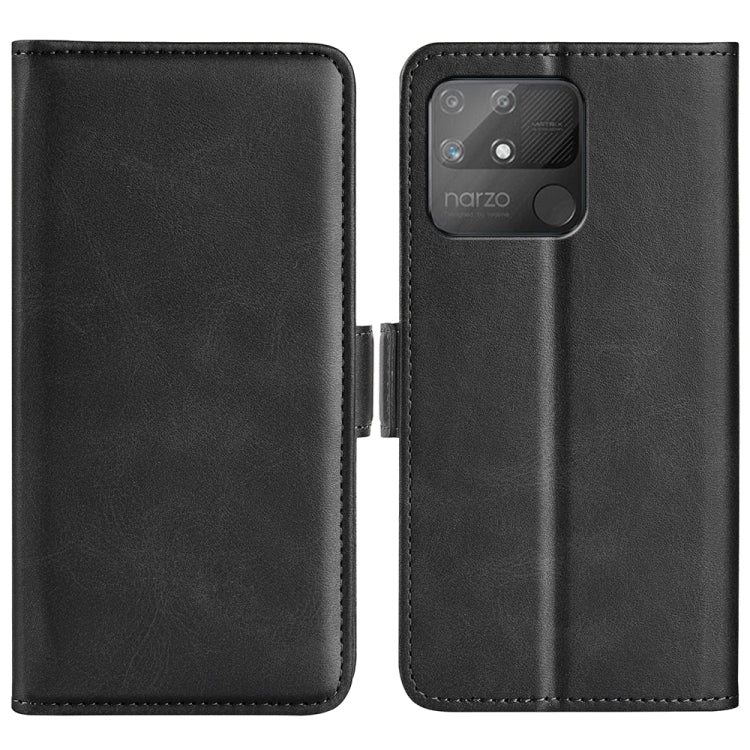 For OPPO Realme Narzo 50A Dual-side Magnetic Buckle Horizontal Flip Leather Case with Holder & Card Slots & Wallet