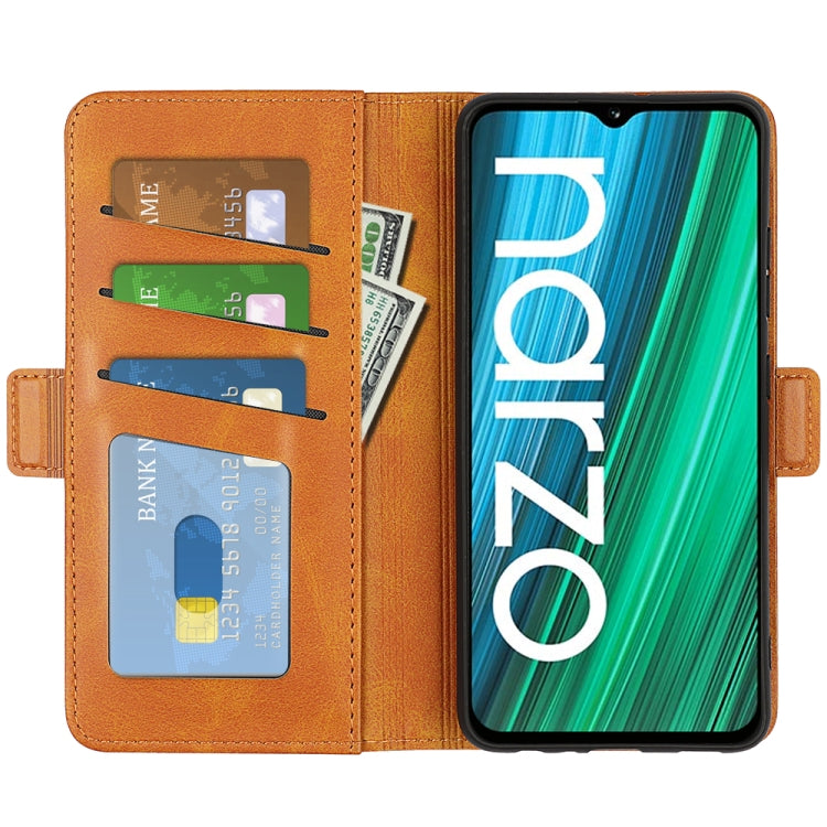 For OPPO Realme Narzo 50A Dual-side Magnetic Buckle Horizontal Flip Leather Case with Holder & Card Slots & Wallet
