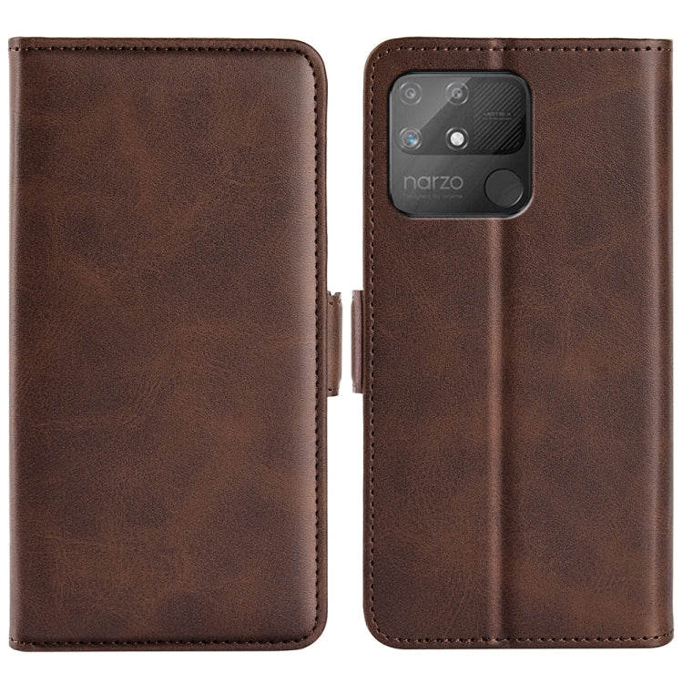 For OPPO Realme Narzo 50A Dual-side Magnetic Buckle Horizontal Flip Leather Case with Holder & Card Slots & Wallet