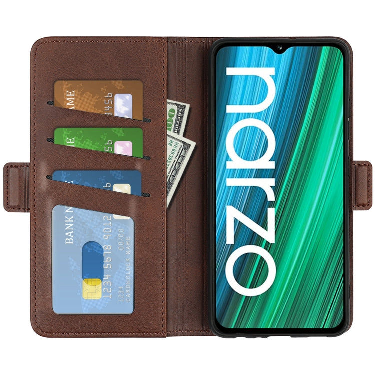 For OPPO Realme Narzo 50A Dual-side Magnetic Buckle Horizontal Flip Leather Case with Holder & Card Slots & Wallet