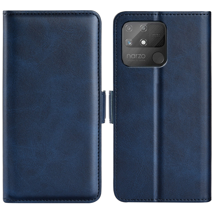 For OPPO Realme Narzo 50A Dual-side Magnetic Buckle Horizontal Flip Leather Case with Holder & Card Slots & Wallet