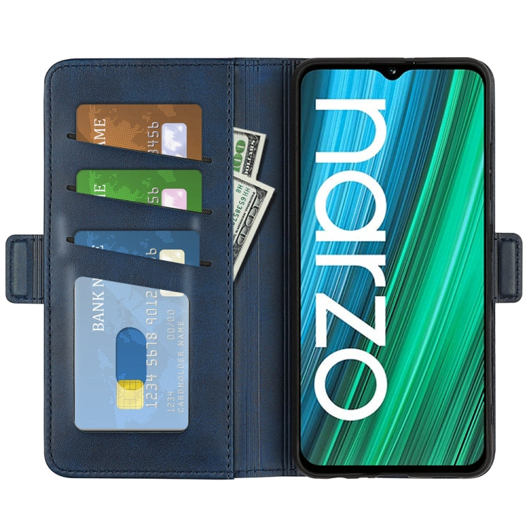 For OPPO Realme Narzo 50A Dual-side Magnetic Buckle Horizontal Flip Leather Case with Holder & Card Slots & Wallet