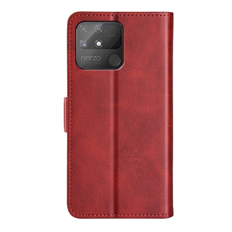 For OPPO Realme Narzo 50A Dual-side Magnetic Buckle Horizontal Flip Leather Case with Holder & Card Slots & Wallet