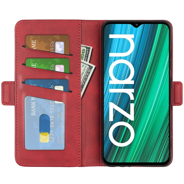 For OPPO Realme Narzo 50A Dual-side Magnetic Buckle Horizontal Flip Leather Case with Holder & Card Slots & Wallet