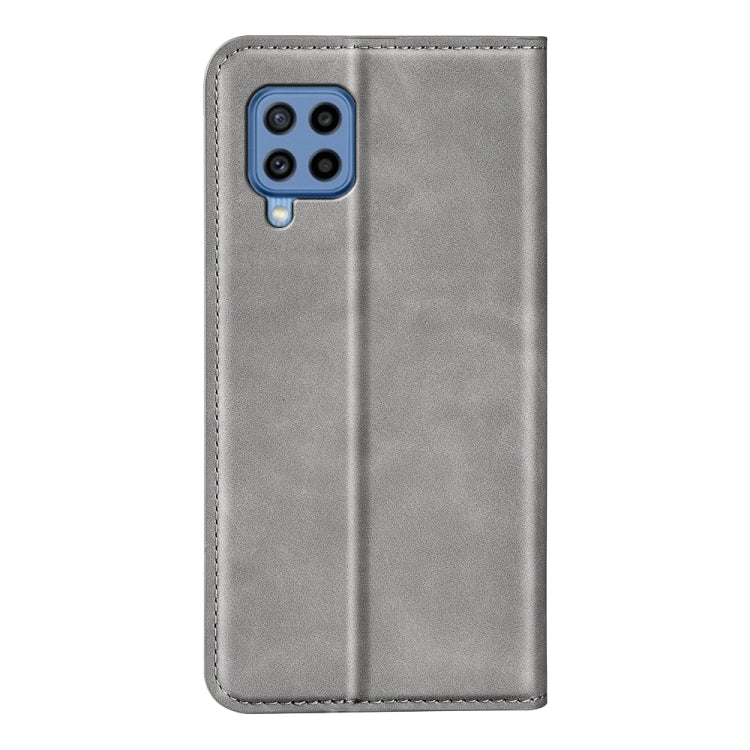 For Samsung Galaxy M22 Retro-skin Magnetic Suction Leather Case with Holder & Card Slots & Wallet