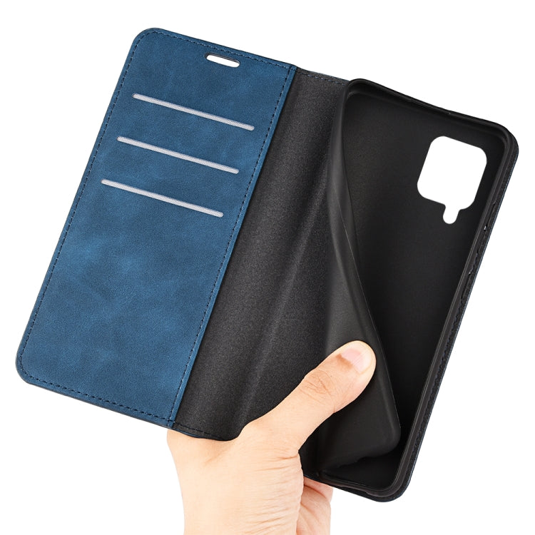 For Samsung Galaxy M22 Retro-skin Magnetic Suction Leather Case with Holder & Card Slots & Wallet