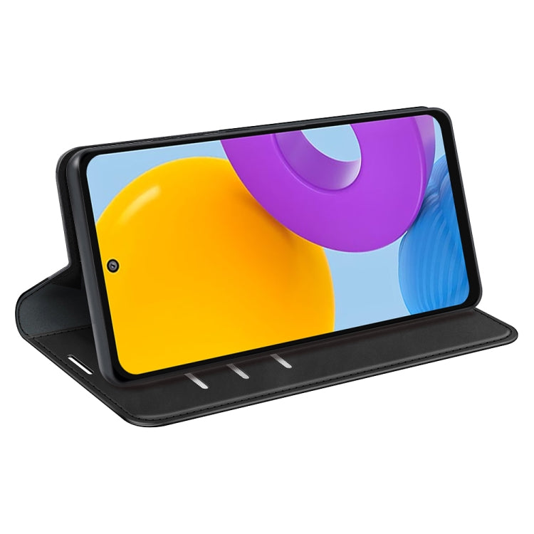 For Samsung Galaxy M52 5G Retro-skin Magnetic Suction Leather Case with Holder & Card Slots & Wallet