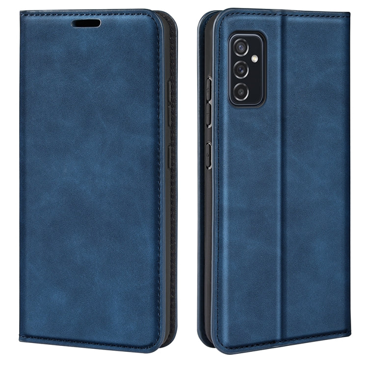 For Samsung Galaxy M52 5G Retro-skin Magnetic Suction Leather Case with Holder & Card Slots & Wallet