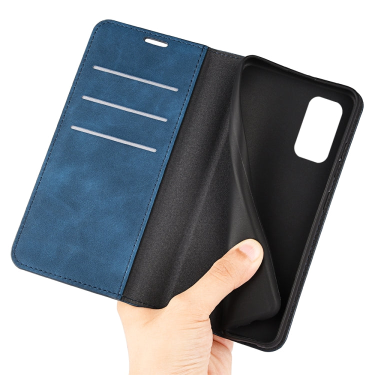 For Samsung Galaxy M52 5G Retro-skin Magnetic Suction Leather Case with Holder & Card Slots & Wallet