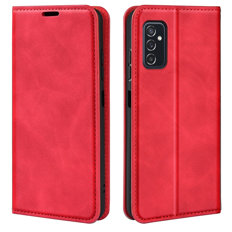 For Samsung Galaxy M52 5G Retro-skin Magnetic Suction Leather Case with Holder & Card Slots & Wallet
