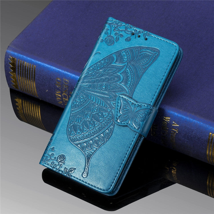 Butterfly Love Flowers Embossing Horizontal Flip Leather Case for Galaxy A60, with Holder & Card Slots & Wallet & Lanyard