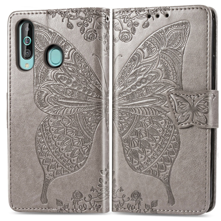 Butterfly Love Flowers Embossing Horizontal Flip Leather Case for Galaxy A60, with Holder & Card Slots & Wallet & Lanyard