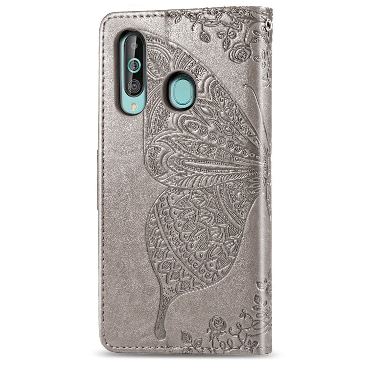 Butterfly Love Flowers Embossing Horizontal Flip Leather Case for Galaxy A60, with Holder & Card Slots & Wallet & Lanyard