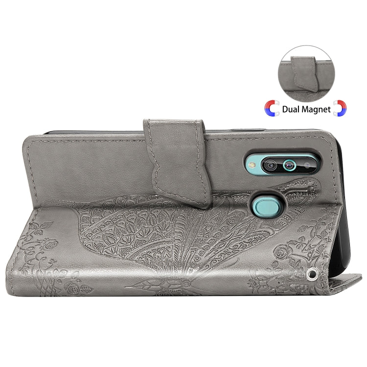 Butterfly Love Flowers Embossing Horizontal Flip Leather Case for Galaxy A60, with Holder & Card Slots & Wallet & Lanyard