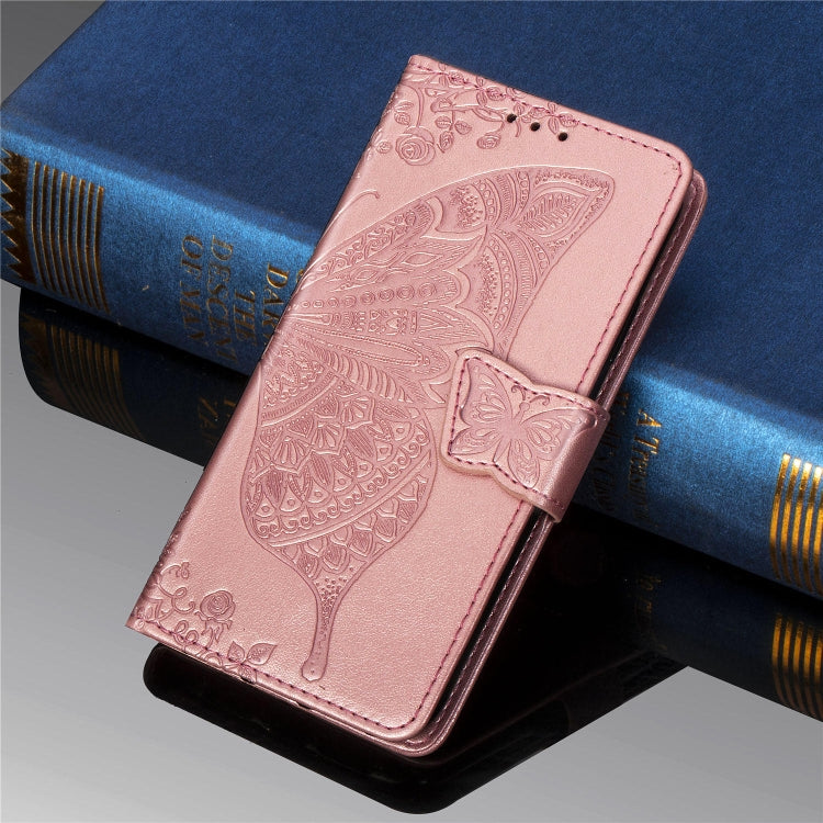 Butterfly Love Flowers Embossing Horizontal Flip Leather Case for Galaxy A60, with Holder & Card Slots & Wallet & Lanyard