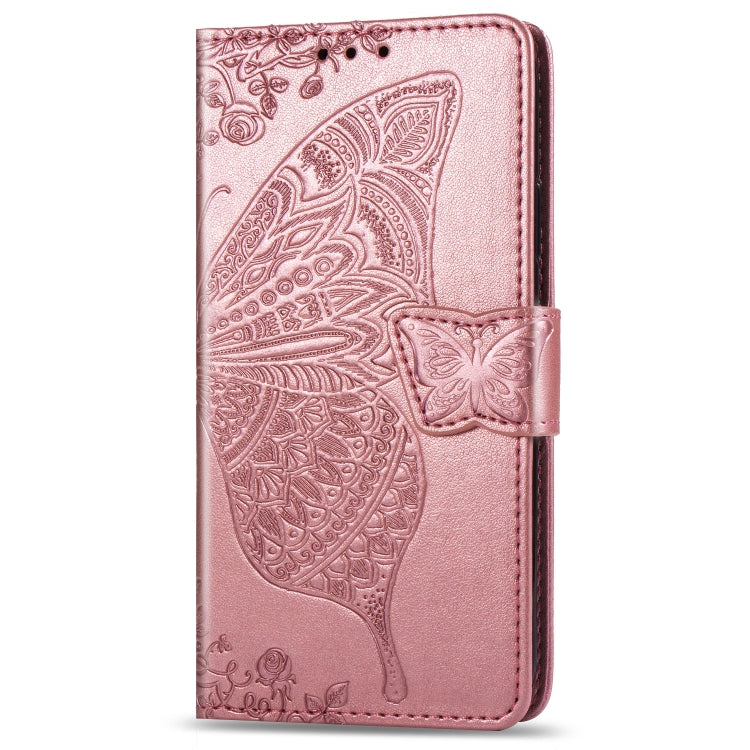 Butterfly Love Flowers Embossing Horizontal Flip Leather Case for Galaxy A60, with Holder & Card Slots & Wallet & Lanyard