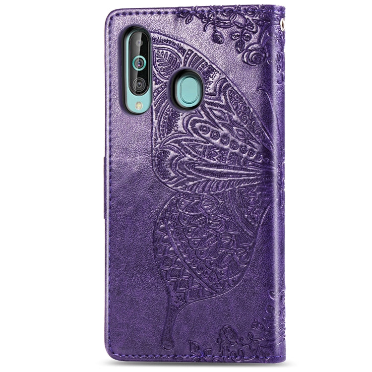 Butterfly Love Flowers Embossing Horizontal Flip Leather Case for Galaxy A60, with Holder & Card Slots & Wallet & Lanyard