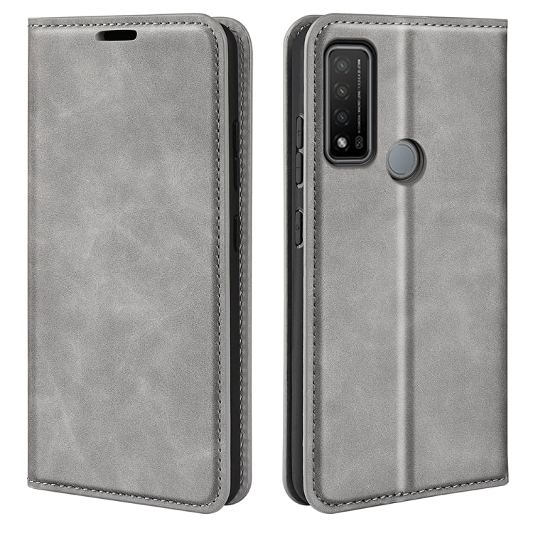 For TCL 20 R 5G Retro-skin Business Magnetic Suction Phone Leather Case with Holder & Card Slots & Wallet