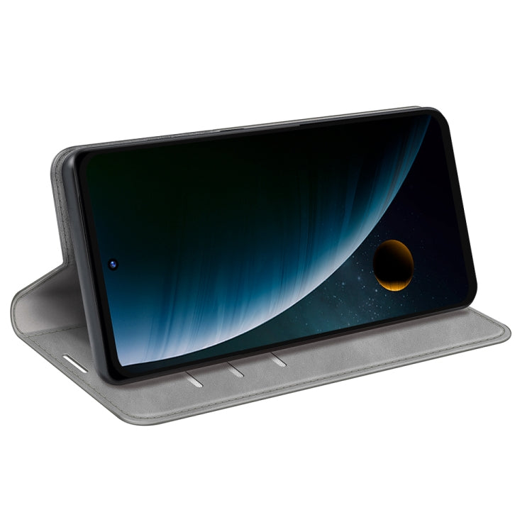 For ZTE Blade V30 Retro-skin Business Magnetic Suction Phone Leather Case with Holder & Card Slots & Wallet