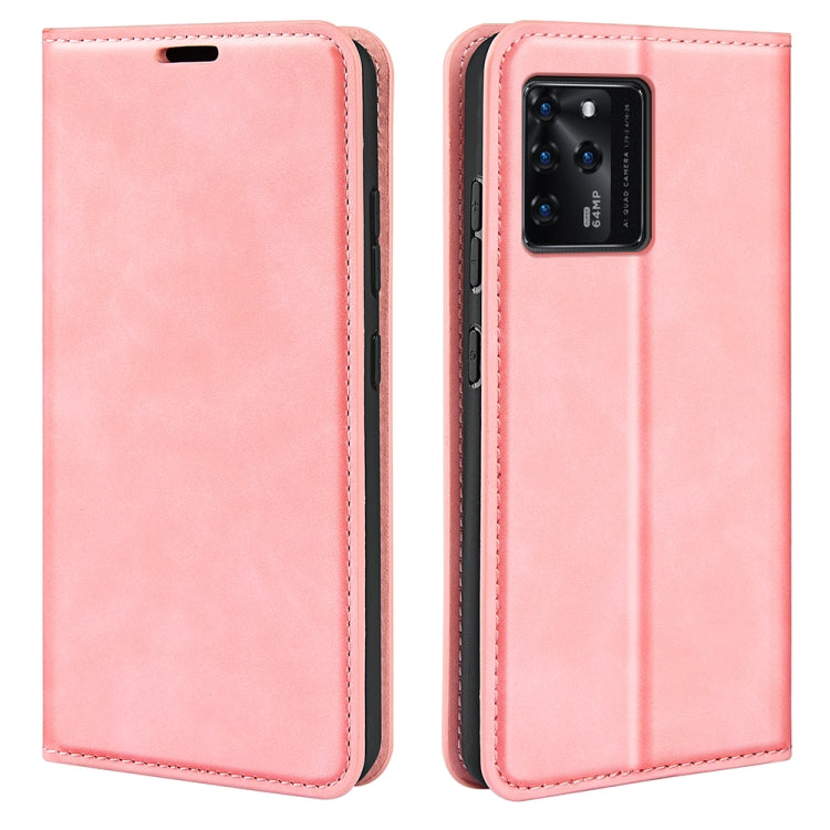 For ZTE Blade V30 Retro-skin Business Magnetic Suction Phone Leather Case with Holder & Card Slots & Wallet