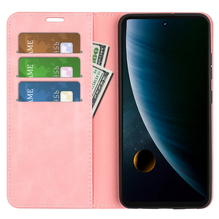 For ZTE Blade V30 Retro-skin Business Magnetic Suction Phone Leather Case with Holder & Card Slots & Wallet