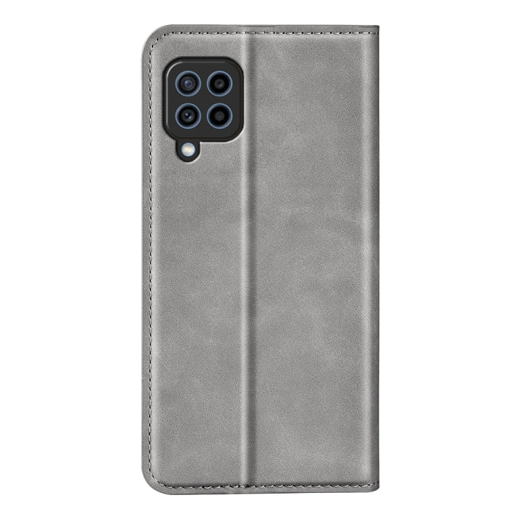 For Samsung Galaxy F22 Retro-skin Magnetic Suction Leather Case with Holder & Card Slots & Wallet