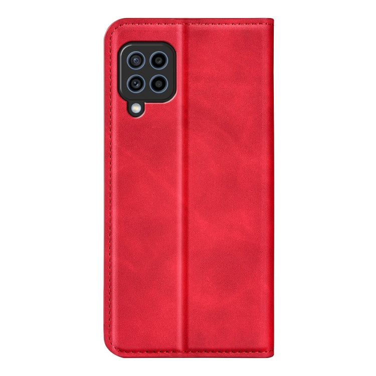 For Samsung Galaxy F22 Retro-skin Magnetic Suction Leather Case with Holder & Card Slots & Wallet