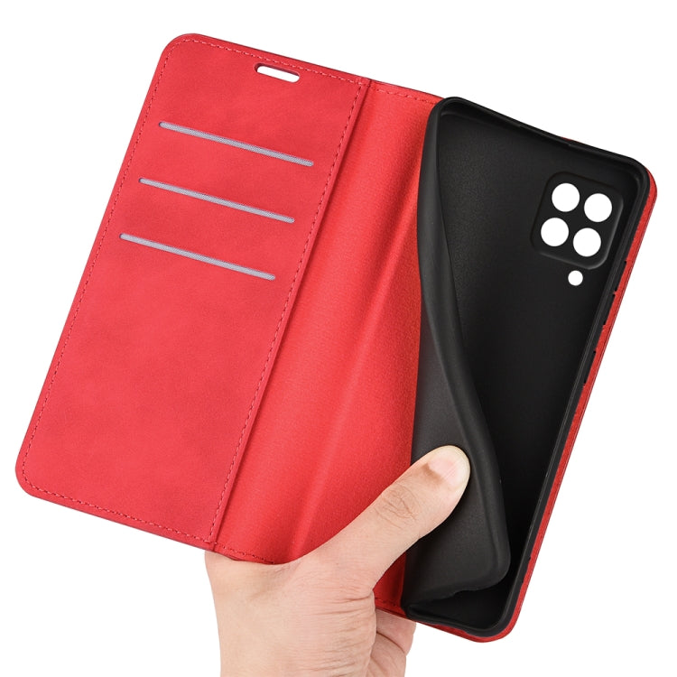 For Samsung Galaxy F22 Retro-skin Magnetic Suction Leather Case with Holder & Card Slots & Wallet