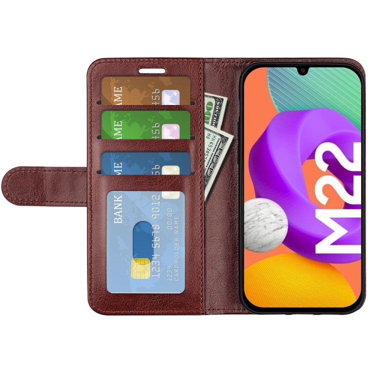 For Samsung Galaxy M22 R64 Texture Single Horizontal Flip Protective Case with Holder & Card Slots & Wallet& Photo Frame