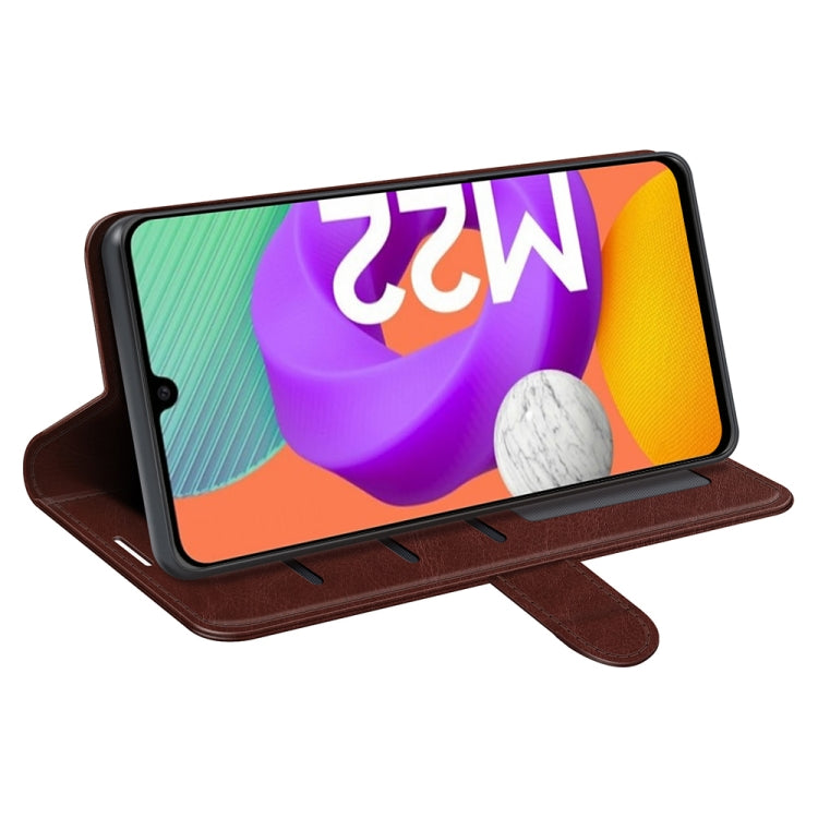 For Samsung Galaxy M22 R64 Texture Single Horizontal Flip Protective Case with Holder & Card Slots & Wallet& Photo Frame