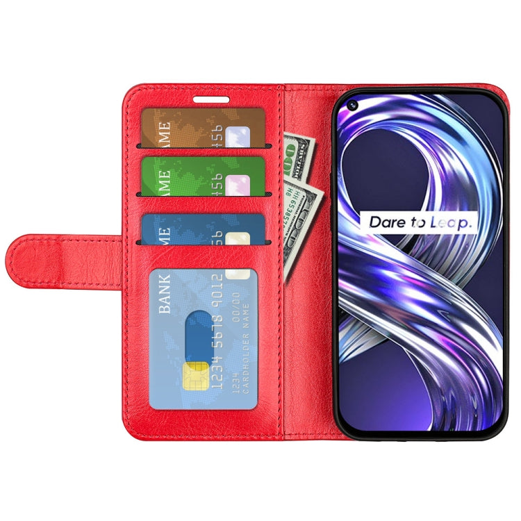 For OPPO Realme 8i R64 Texture Single Horizontal Flip Protective Case with Holder & Card Slots & Wallet & Photo Frame