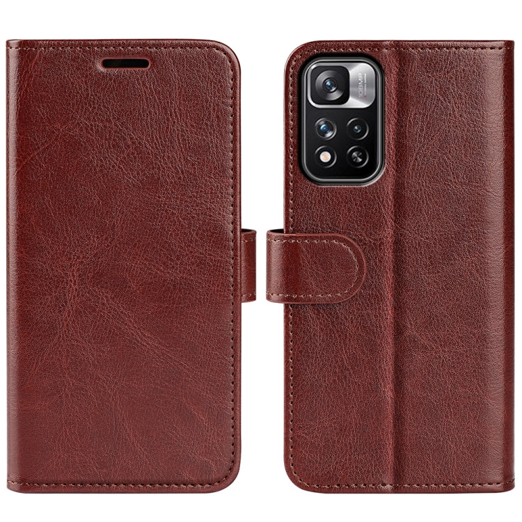 For Xiaomi Redmi Note 11 Pro / Note 11 Pro+ R64 Texture Single Horizontal Flip Protective Case with Holder & Card Slots & Wallet & Photo Frame