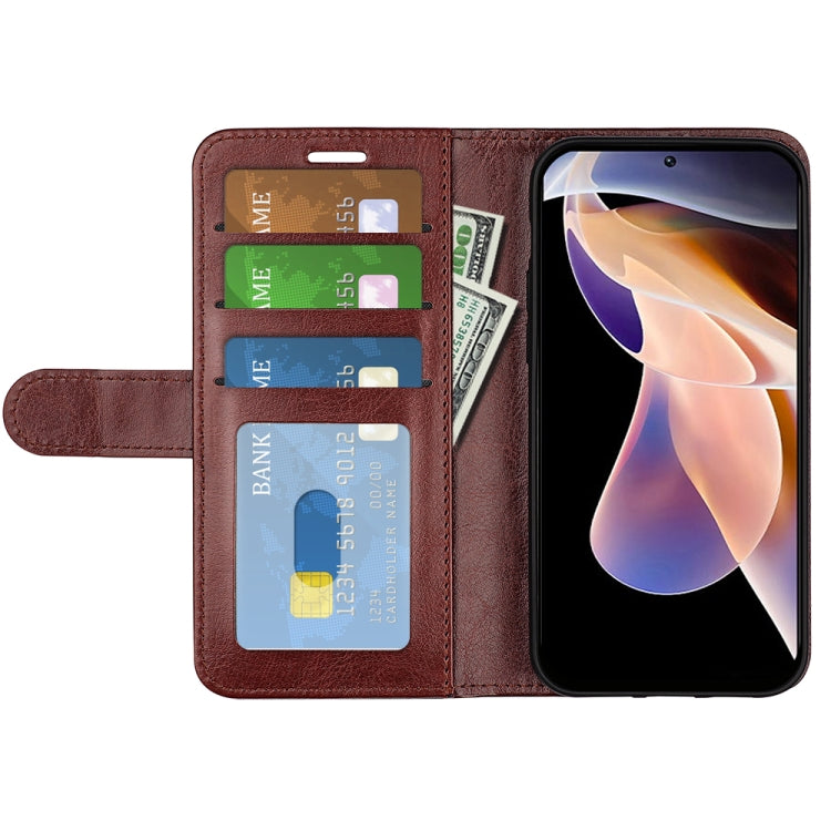 For Xiaomi Redmi Note 11 Pro / Note 11 Pro+ R64 Texture Single Horizontal Flip Protective Case with Holder & Card Slots & Wallet & Photo Frame