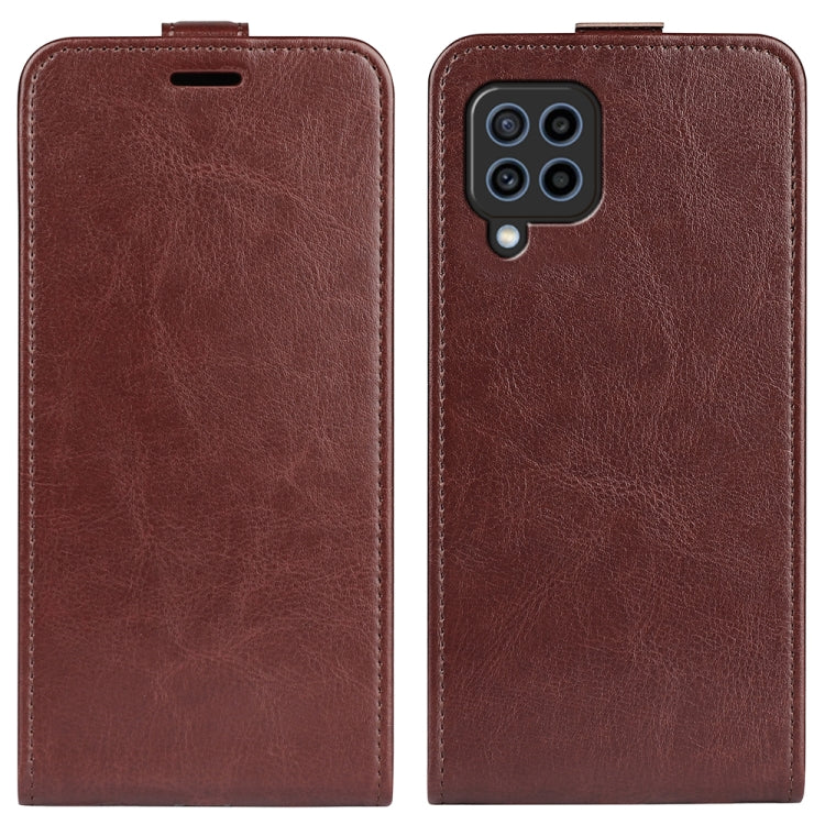 For Samsung Galaxy F22 R64 Texture Single Vertical Flip Leather Protective Case with Card Slots & Photo Frame