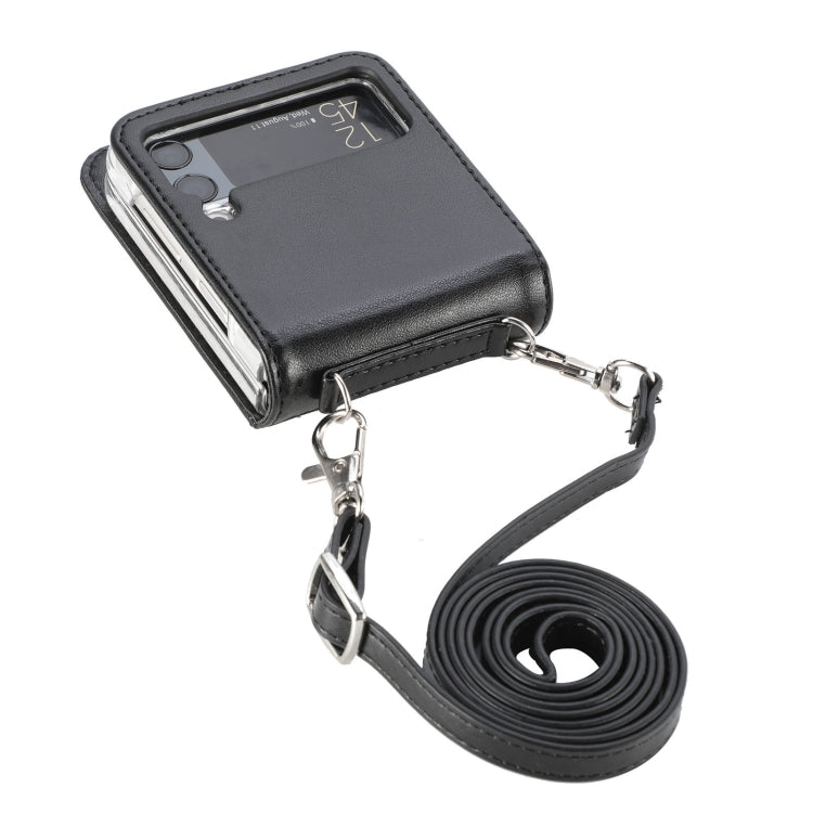 For Samsung Galaxy Z Flip 3 5G Diagonal Lanyard Embossed Card Phone Case
