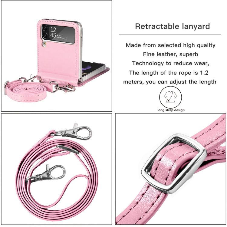 For Samsung Galaxy Z Flip 3 5G Diagonal Lanyard Embossed Card Phone Case