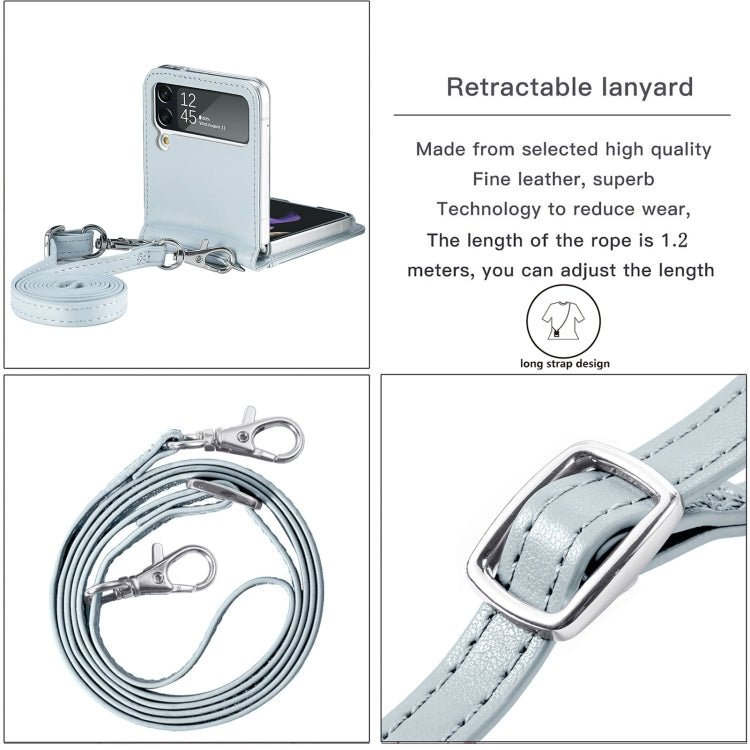 For Samsung Galaxy Z Flip 3 5G Diagonal Lanyard Embossed Card Phone Case