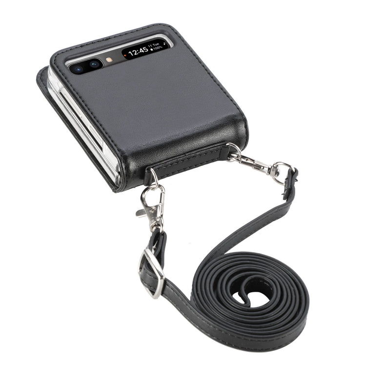 For Samsung Galaxy Z Flip 5G Diagonal Lanyard Embossed Card Phone Case