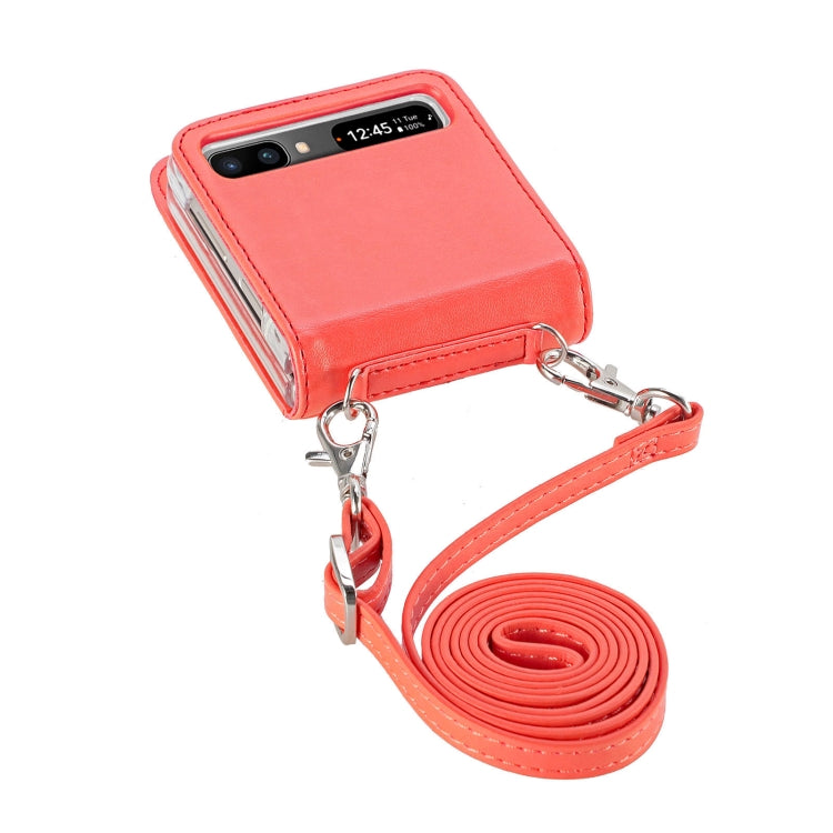 For Samsung Galaxy Z Flip 5G Diagonal Lanyard Embossed Card Phone Case