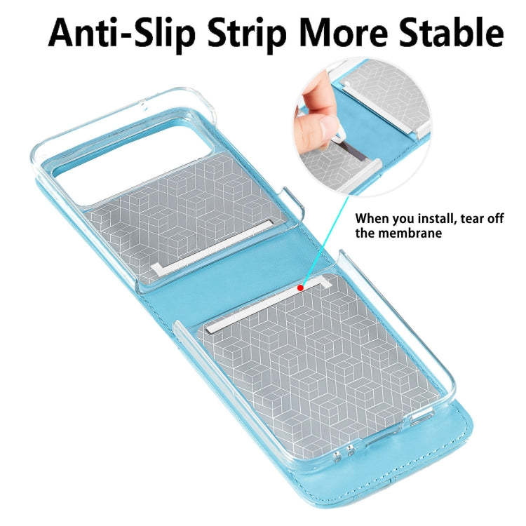 For Samsung Galaxy Z Flip 5G Diagonal Lanyard Embossed Card Phone Case