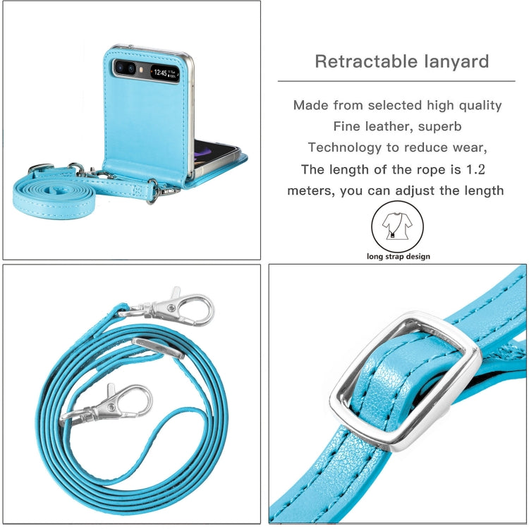 For Samsung Galaxy Z Flip 5G Diagonal Lanyard Embossed Card Phone Case