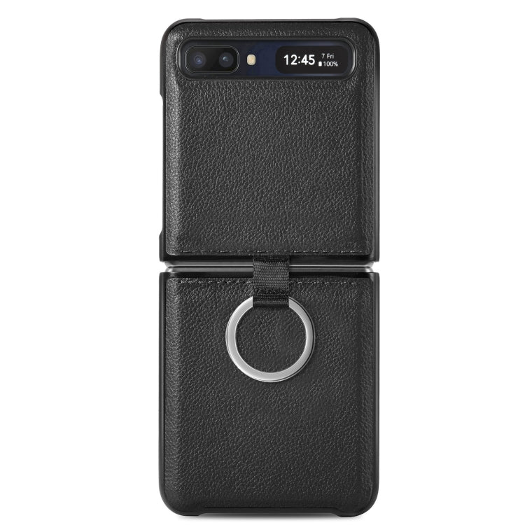 For Samsung Galaxy Z Flip Litchi Folding  Ring Buckle Phone Case