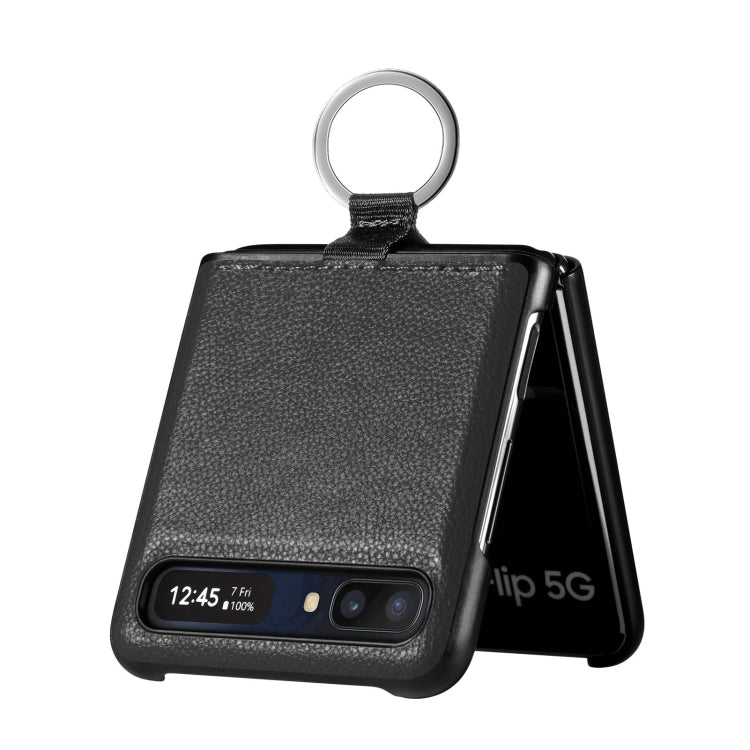 For Samsung Galaxy Z Flip Litchi Folding  Ring Buckle Phone Case