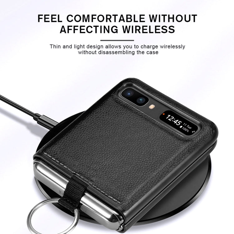 For Samsung Galaxy Z Flip Litchi Folding  Ring Buckle Phone Case