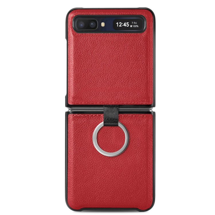 For Samsung Galaxy Z Flip Litchi Folding  Ring Buckle Phone Case