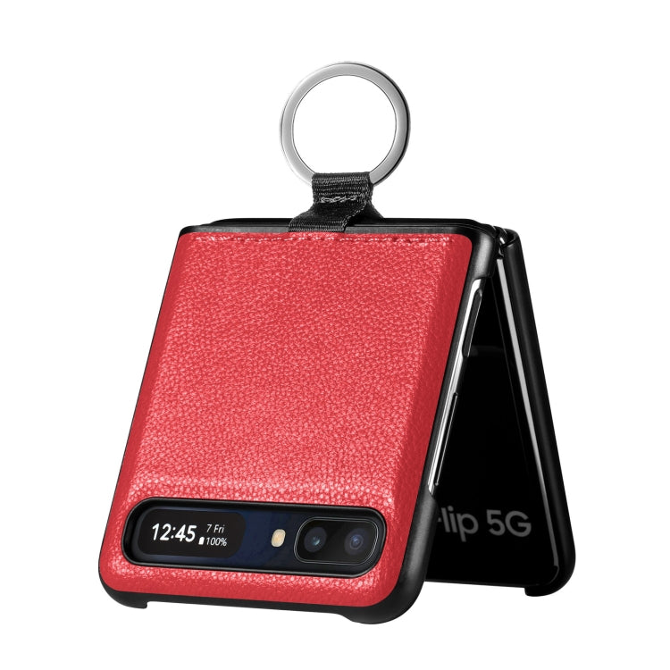 For Samsung Galaxy Z Flip Litchi Folding  Ring Buckle Phone Case