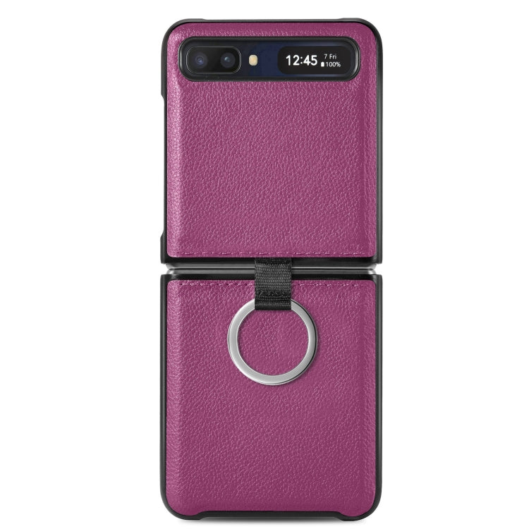 For Samsung Galaxy Z Flip Litchi Folding  Ring Buckle Phone Case