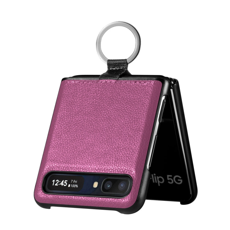 For Samsung Galaxy Z Flip Litchi Folding  Ring Buckle Phone Case