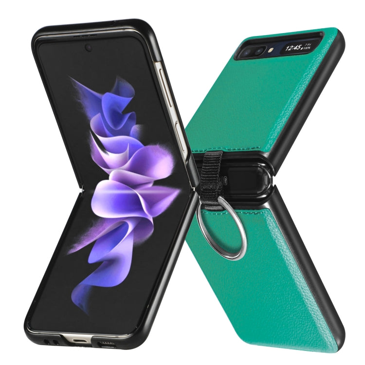 For Samsung Galaxy Z Flip Litchi Folding  Ring Buckle Phone Case